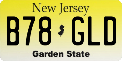 NJ license plate B78GLD