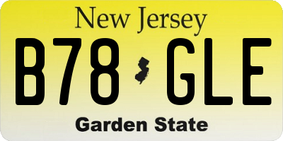NJ license plate B78GLE