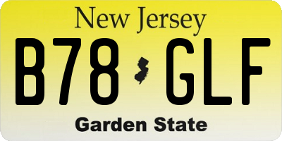 NJ license plate B78GLF