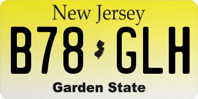 NJ license plate B78GLH