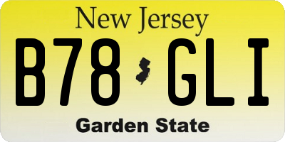 NJ license plate B78GLI