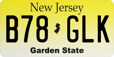 NJ license plate B78GLK