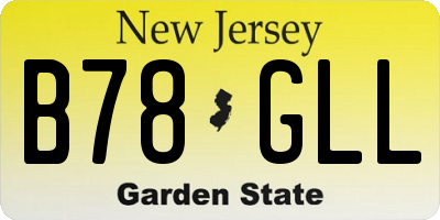 NJ license plate B78GLL