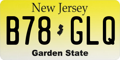 NJ license plate B78GLQ