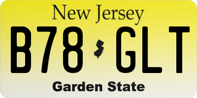 NJ license plate B78GLT