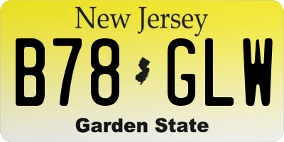 NJ license plate B78GLW