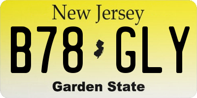 NJ license plate B78GLY