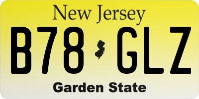 NJ license plate B78GLZ