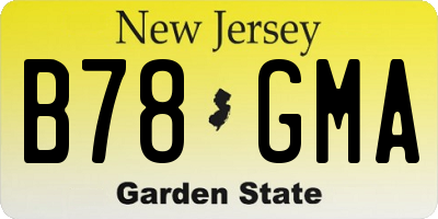 NJ license plate B78GMA
