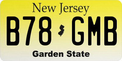 NJ license plate B78GMB