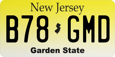 NJ license plate B78GMD