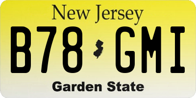 NJ license plate B78GMI