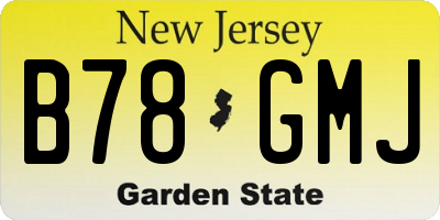NJ license plate B78GMJ