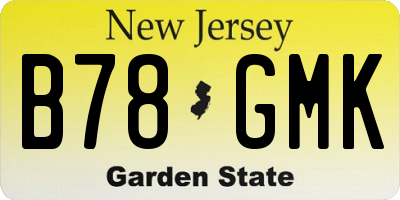 NJ license plate B78GMK