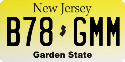 NJ license plate B78GMM