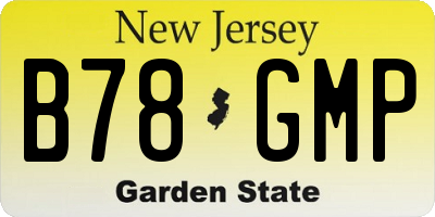 NJ license plate B78GMP