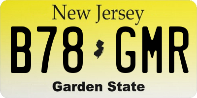 NJ license plate B78GMR