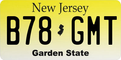 NJ license plate B78GMT