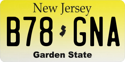 NJ license plate B78GNA