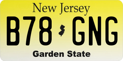 NJ license plate B78GNG