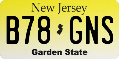 NJ license plate B78GNS