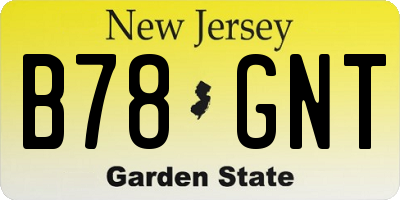 NJ license plate B78GNT