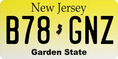 NJ license plate B78GNZ