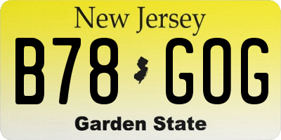 NJ license plate B78GOG