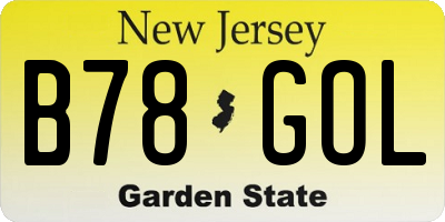 NJ license plate B78GOL