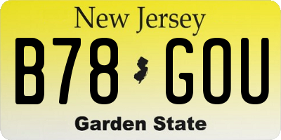 NJ license plate B78GOU