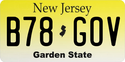NJ license plate B78GOV