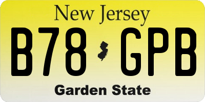 NJ license plate B78GPB