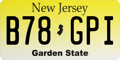 NJ license plate B78GPI