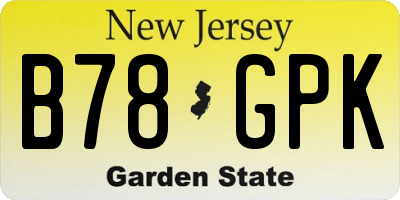 NJ license plate B78GPK