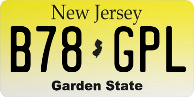 NJ license plate B78GPL