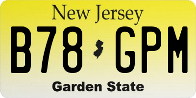 NJ license plate B78GPM