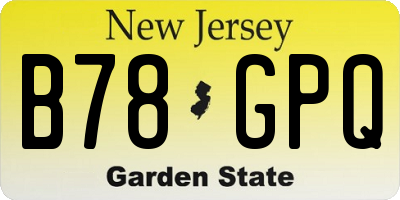 NJ license plate B78GPQ