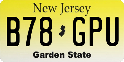 NJ license plate B78GPU