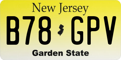 NJ license plate B78GPV