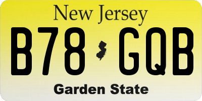 NJ license plate B78GQB