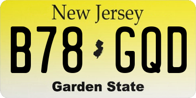 NJ license plate B78GQD