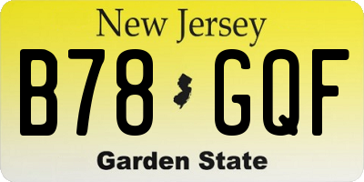 NJ license plate B78GQF