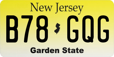 NJ license plate B78GQG