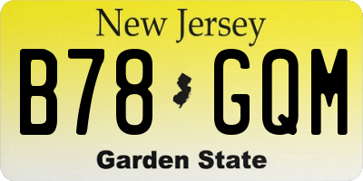 NJ license plate B78GQM