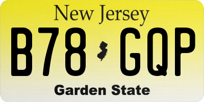 NJ license plate B78GQP