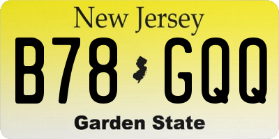 NJ license plate B78GQQ