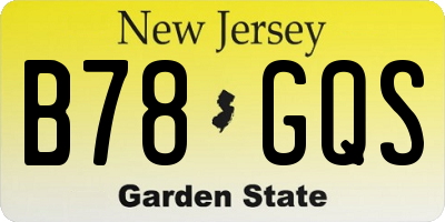 NJ license plate B78GQS