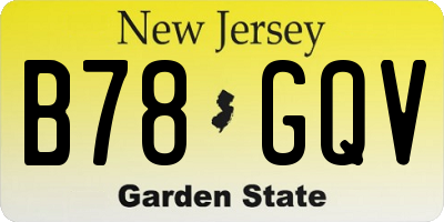 NJ license plate B78GQV