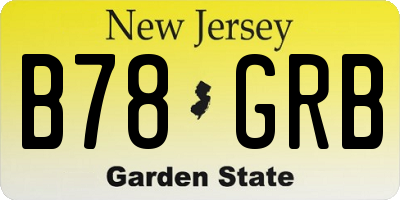 NJ license plate B78GRB