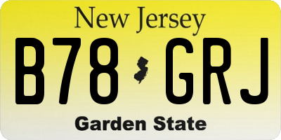 NJ license plate B78GRJ